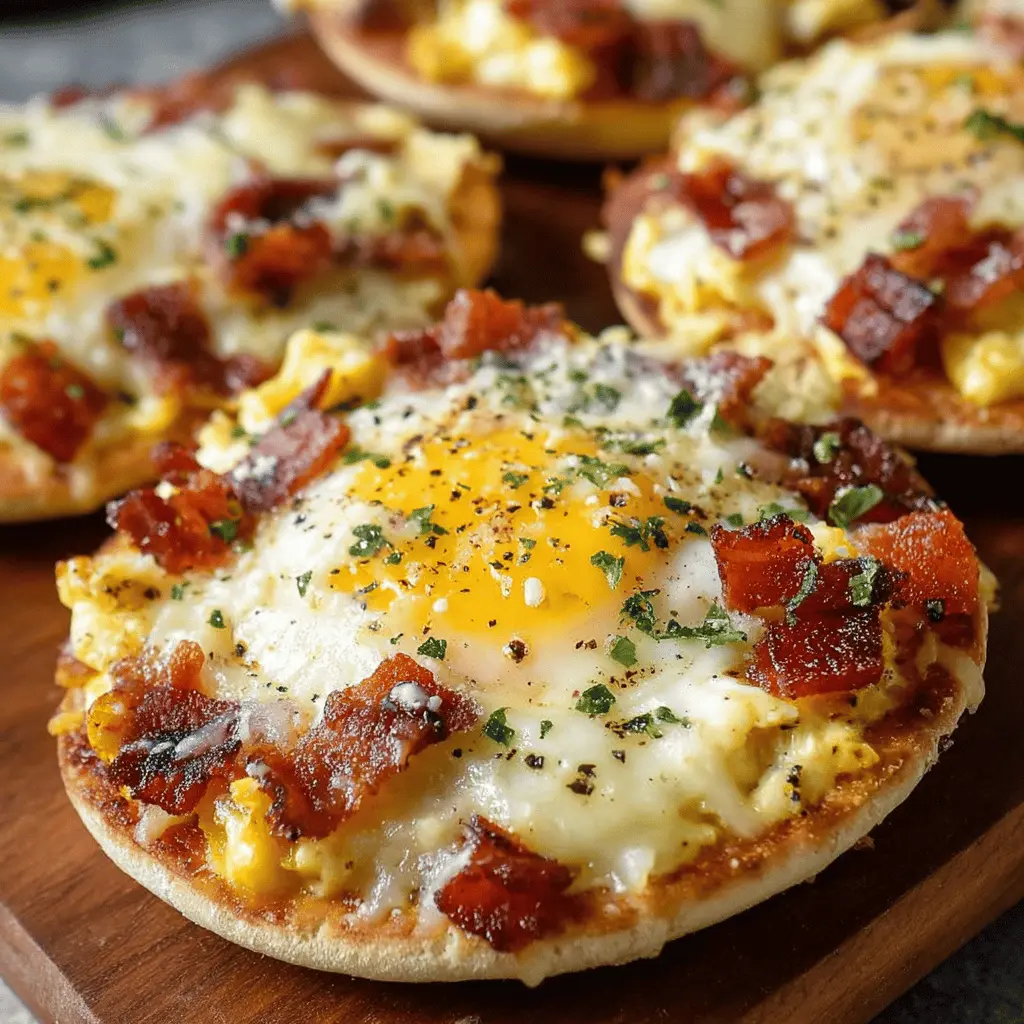 English Muffin Breakfast Pizzas: Easy & Delicious with Turkey Bacon