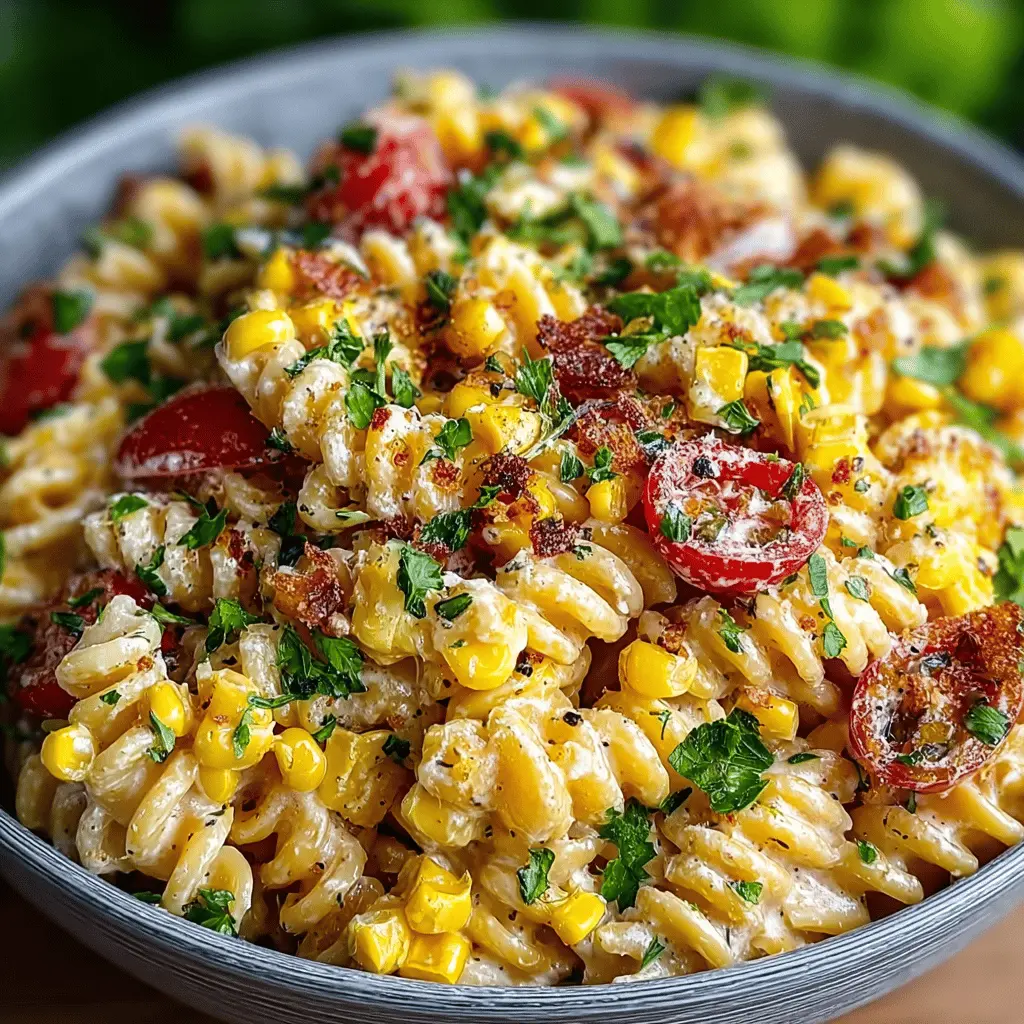 Street Corn Pasta Salad: Easy Recipe with Turkey Bacon Twist