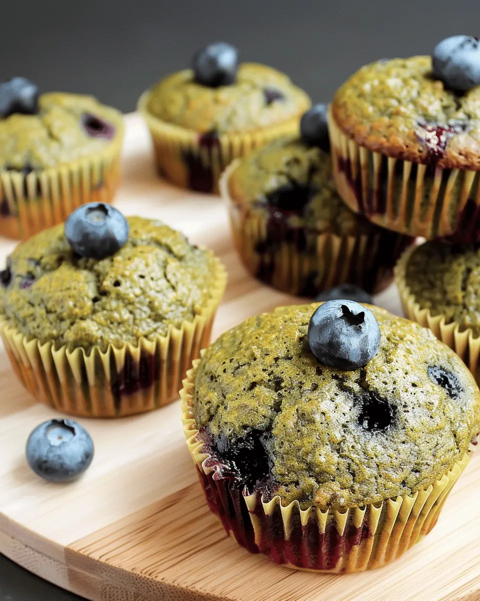 Blueberry Matcha Muffins