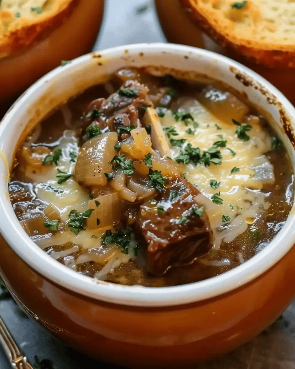 French Onion Beef Short Rib Soup
