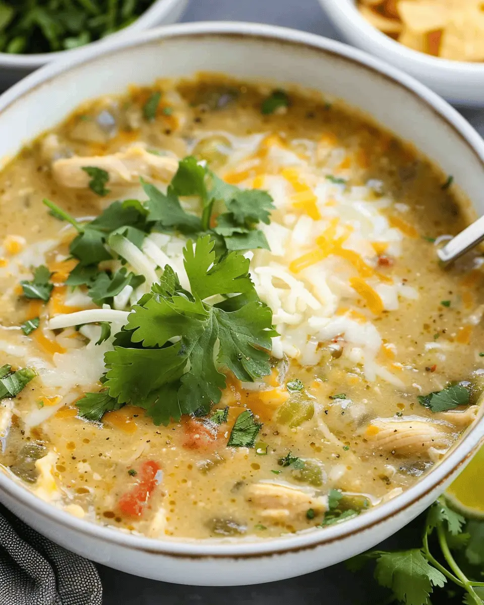 Green Chile Chicken Enchilada Soup