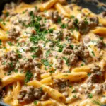 High Protein Creamy Beef Pasta