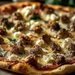 Hot Sausage Feta Honey Pizza