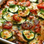 Mediterranean Chicken Zucchini Bake