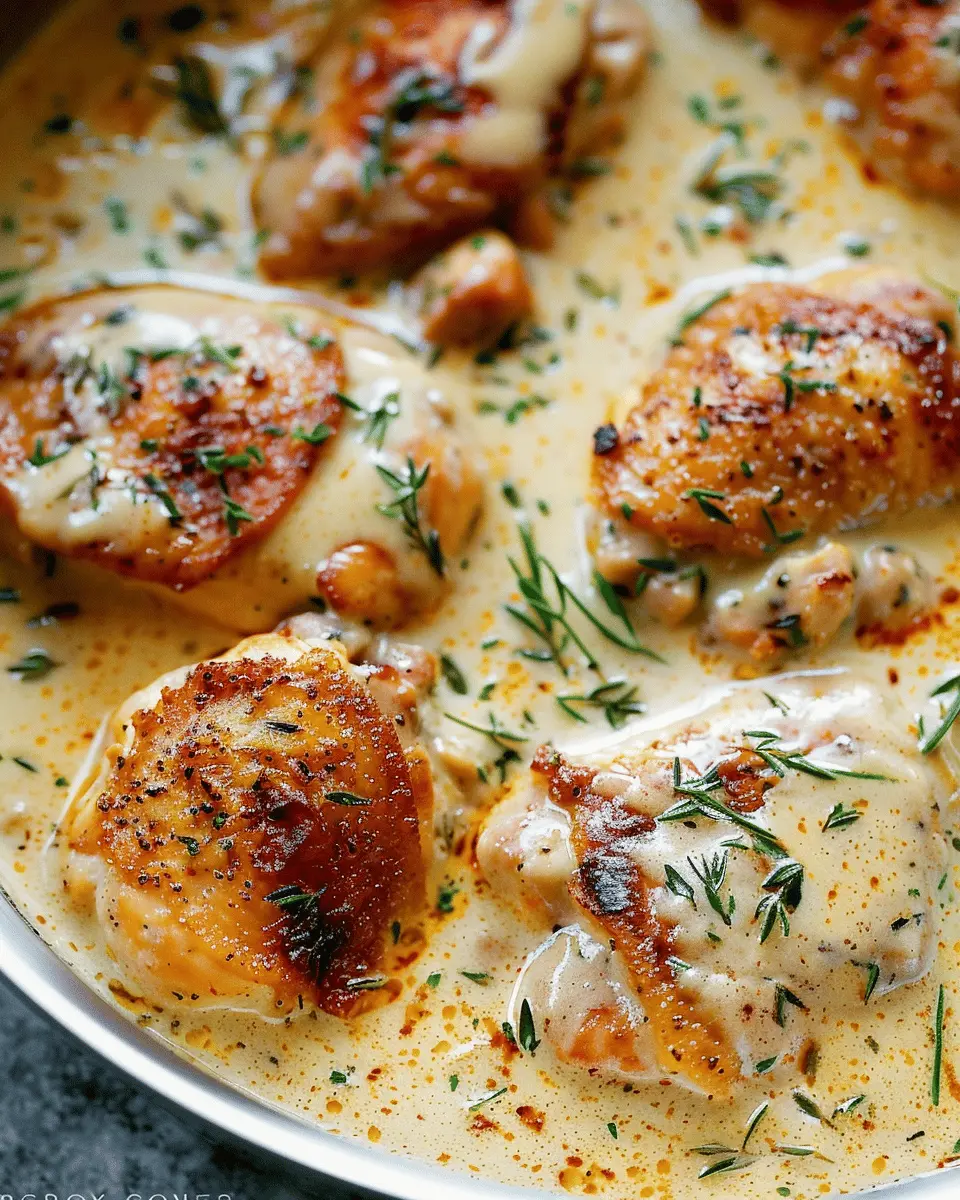 Creamy Oven Baked Chicken Thighs with Savory Turkey Bacon Delight