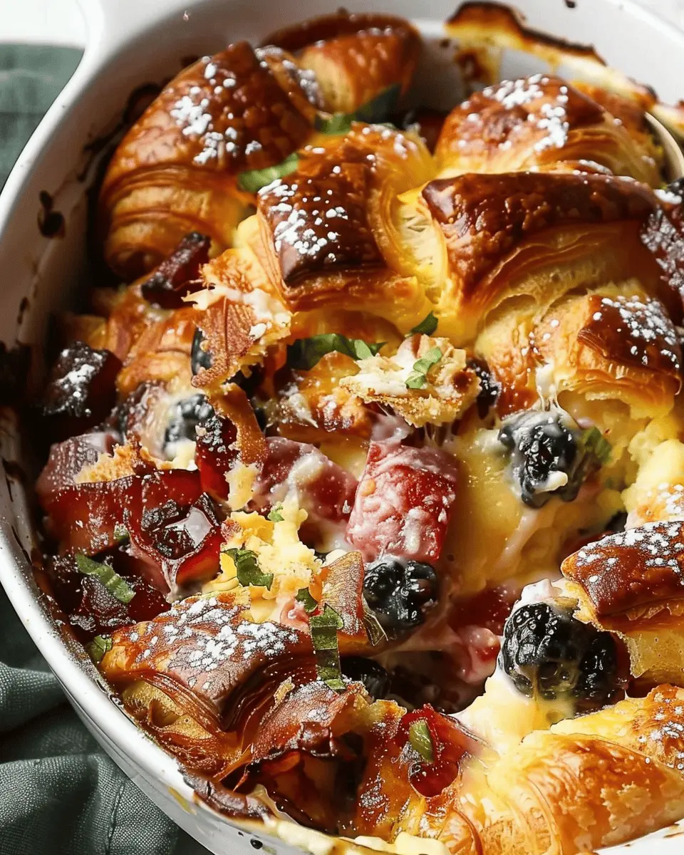 Croissant Breakfast Casserole: Easy Recipe with Turkey Bacon Delight