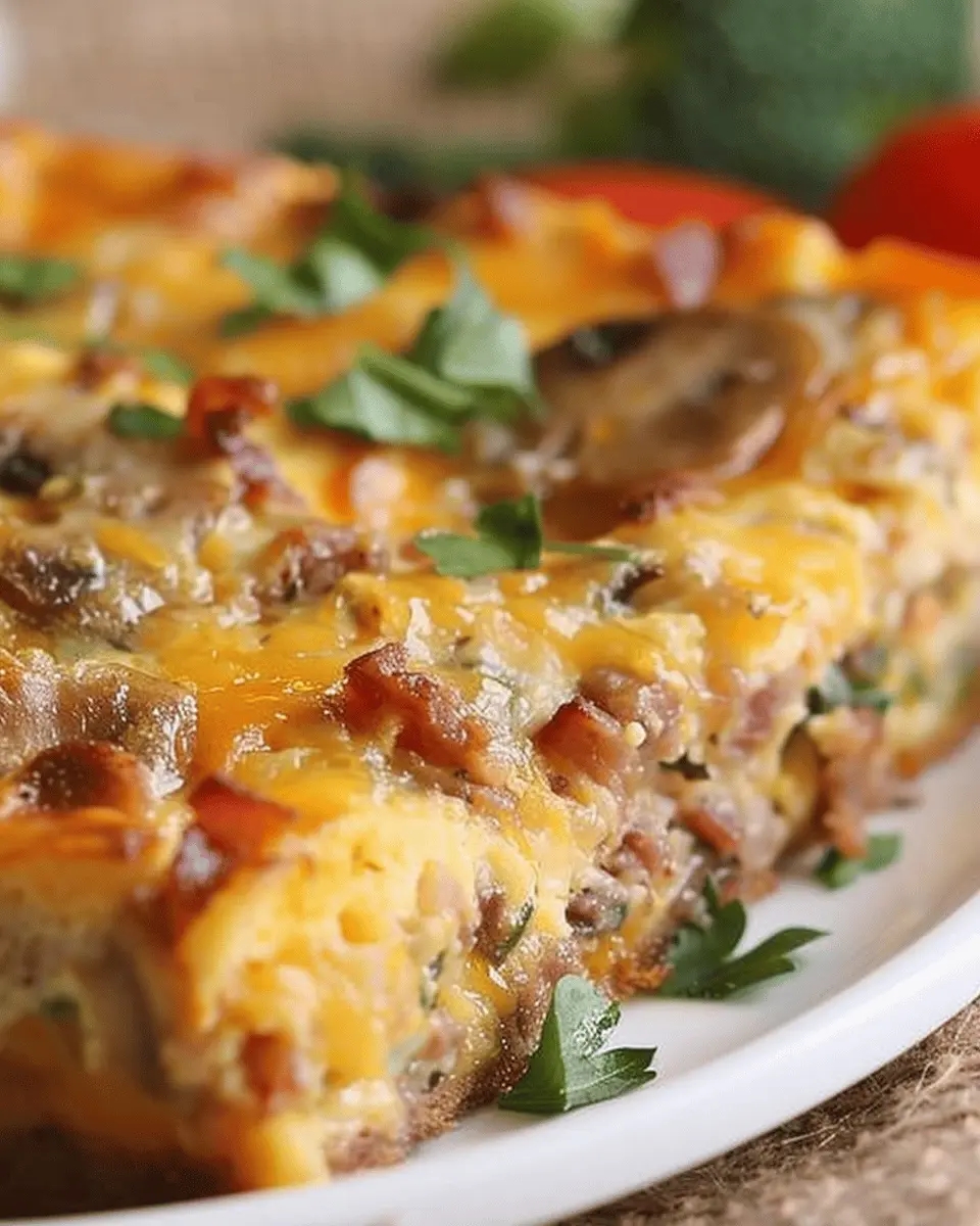 Breakfast casserole delight: Easy turkey bacon and chicken ham recipe