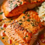 Creamy Roasted Red Pepper Salmon Recipe