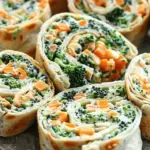Vegan Veggie Pinwheels with Broccoli and Carrots
