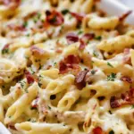 Chicken Bacon Ranch Baked Penne