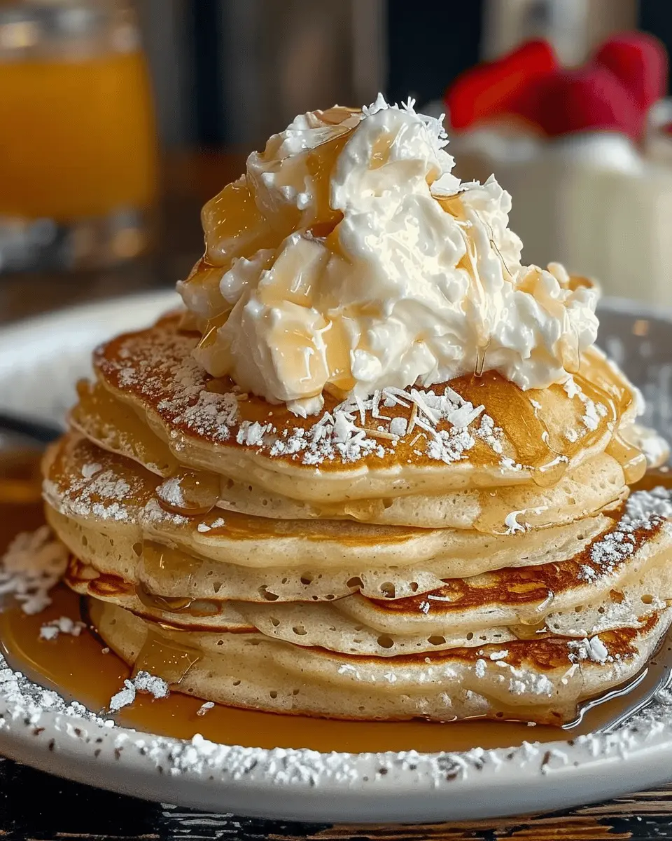 Sweet Coconut Cream Pancakes