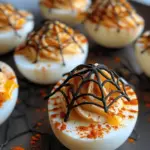 Spooky Spiderweb Deviled Eggs