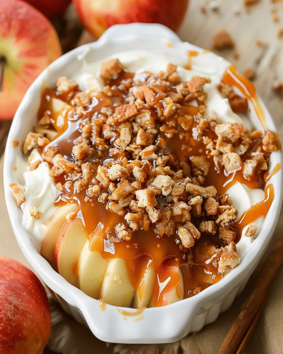 Cream Cheese Caramel Apple Dip: Indulgent Treat with Toffee Bits