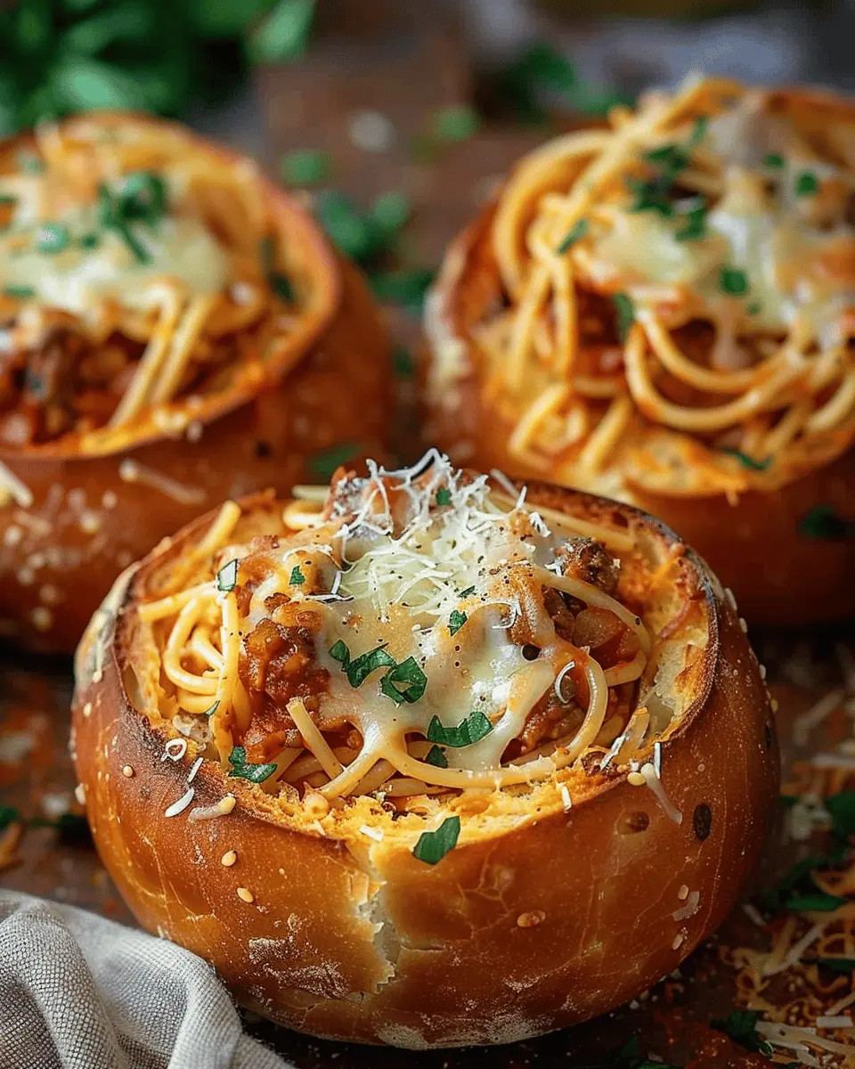 Spaghetti Garlic Bread Bowls: A Simple Indulgence for Food Lovers