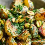 Roasted Potato Salad with Pistachios and Herb Dressing