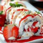 Creative & Cute Strawberry Shortcake Sushi Roll Dessert Recipe