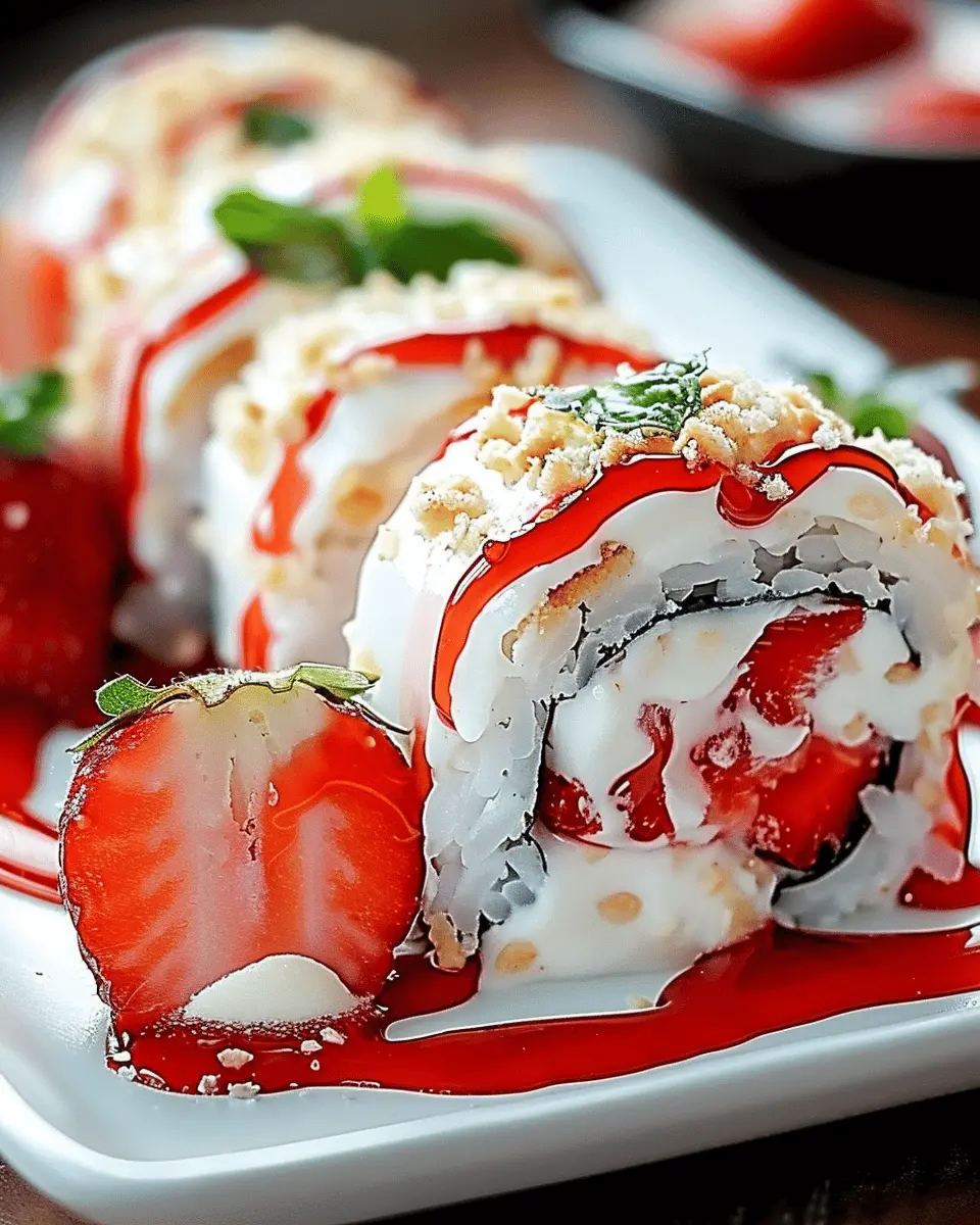 Creative & Cute Strawberry Shortcake Sushi Roll Dessert Recipe