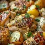 Garlic Parmesan Crockpot Chicken and Potatoes