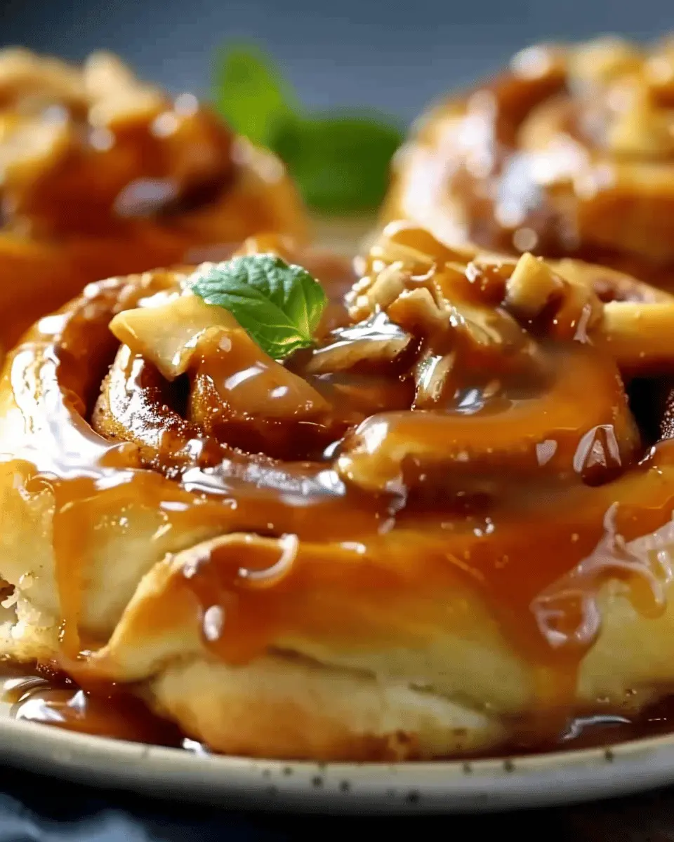 Caramel Apple Cinnamon Rolls: Indulgent Rolls with Caramel Glaze