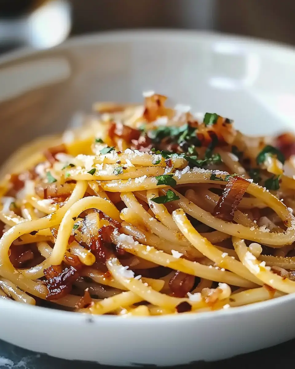 Caramelized Onion Pasta with Chilli Oil