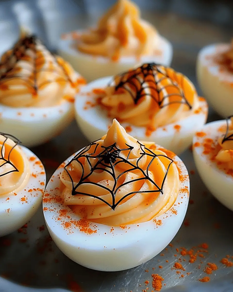 Irresistible Spiderweb Deviled Eggs with Turkey Bacon Delight