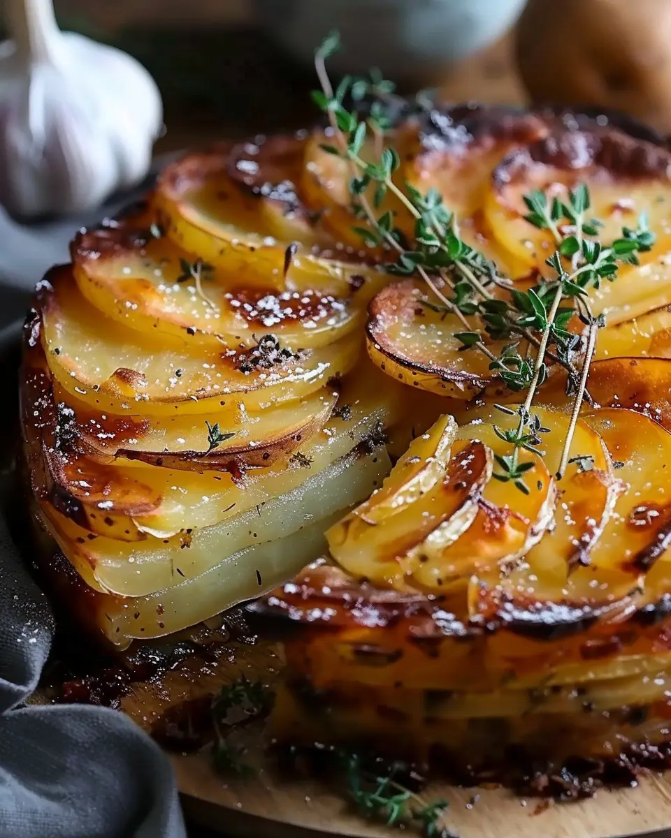 Golden Potato and Balsamic Torte with Fresh Thyme