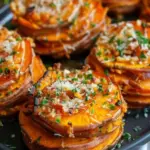 Garlic Butter Sweet Potato Stacks