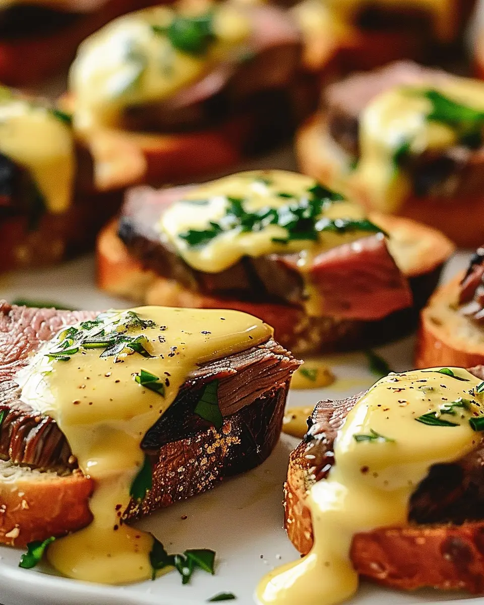 Irresistibly Juicy Grilled Beef Tenderloin Crostini with Turkey Bacon and Béarnaise Bliss