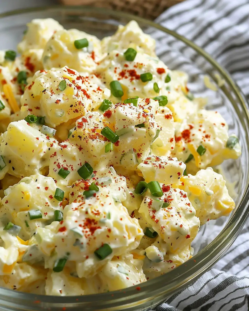 Old Fashioned Potato Salad with Turkey Bacon and Chicken Ham