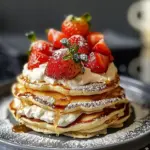 Strawberries and Cream Protein Pancakes