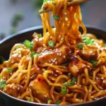 Sticky Garlic Chicken Noodles Recipe