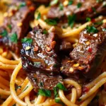 Sweet and Spicy Garlic Steak Pasta