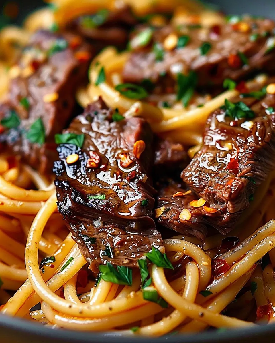 Sweet and Spicy Garlic Steak Pasta: An Indulgent Comfort Dish
