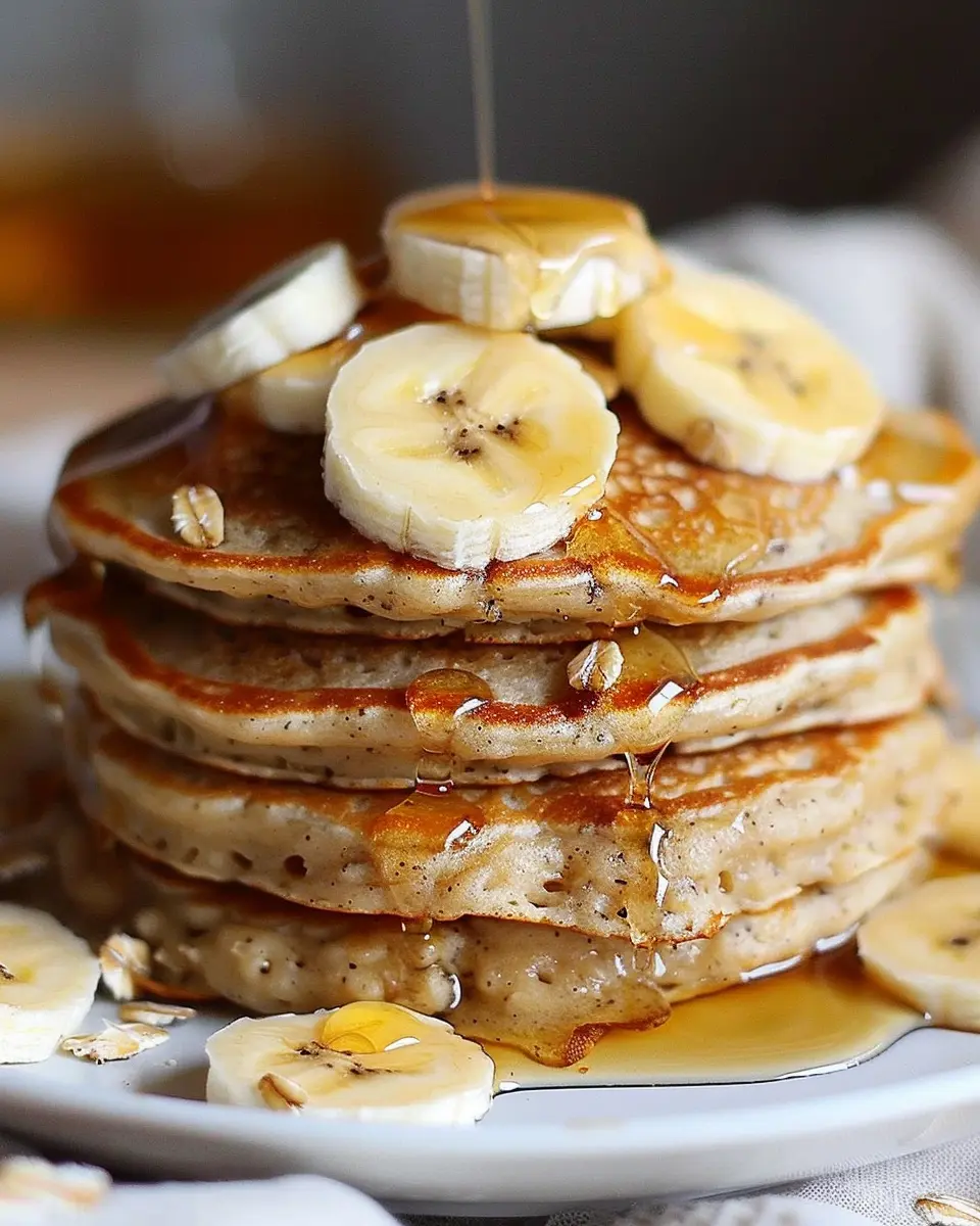 Banana Oat Fluffy Pancakes