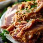 Slowcooker Creamy Mustard Pulled Ham