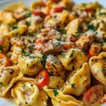 Cowboy Butter Garlic Chicken Tortellini with Fire-Roasted Red Peppers