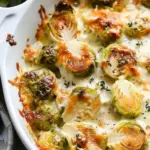 Garlicky Creamy Brussels Sprouts Au Gratin