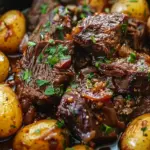 Slow Cooker Garlic Butter Beef with Potatoes