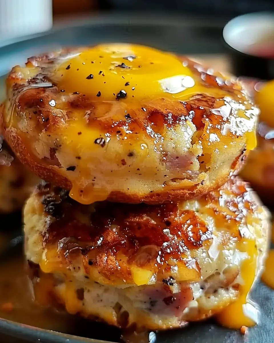 Homemade McGriddle Muffins Recipe with Turkey Bacon and Chicken Ham