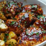 Honey BBQ Chicken with Garlic Potatoes Dinner Recipe