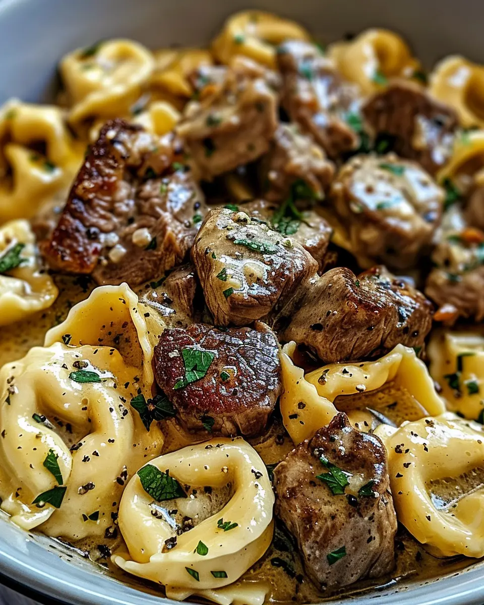Cracked Garlic Steak Tortellini in Creamhouse Sauce Bliss: A Cozy Indulgence