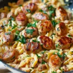Creamy Chicken Sausage Orzo : A One-Pan Meal