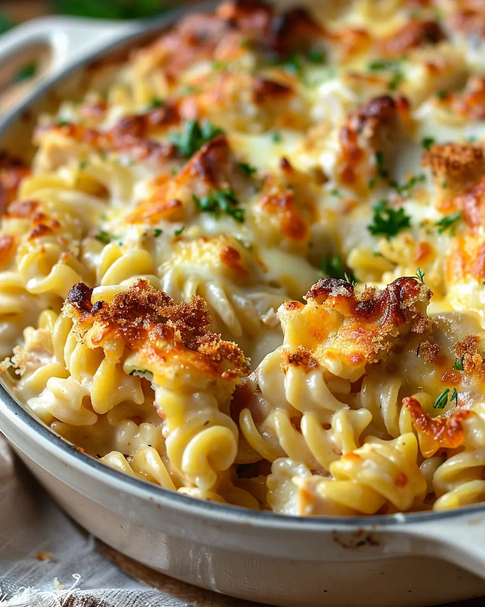 Crazy Good Chicken Pasta Casserole Recipe with Turkey Bacon Delight