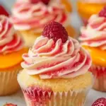 Mango Strawberry Sunset Cupcakes