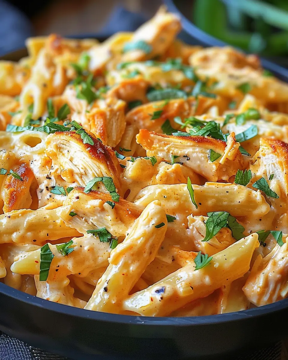 Creamy Buffalo Chicken Pasta with Turkey Bacon: An Indulgent Comfort Meal