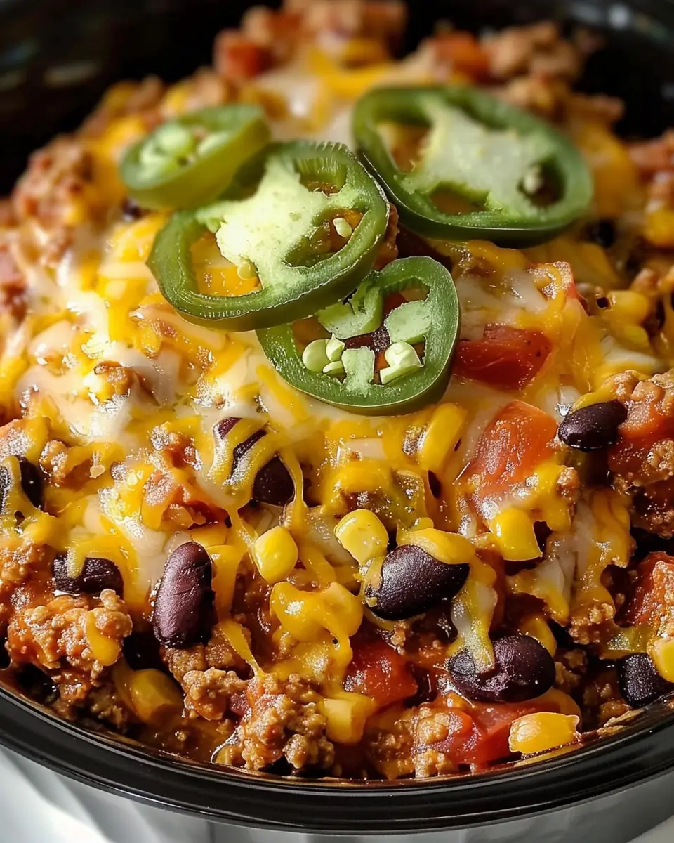 Irresistible Slow Cooker Taco Casserole Delight with Turkey Bacon