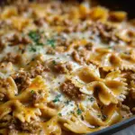 Cajun Cream Cheese Alfredo Bowties with Spiced Ground Beef