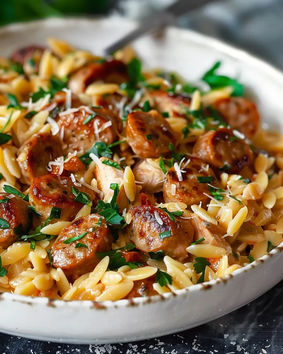 Creamy Chicken Sausage Orzo: A Cozy and Comforting Dish