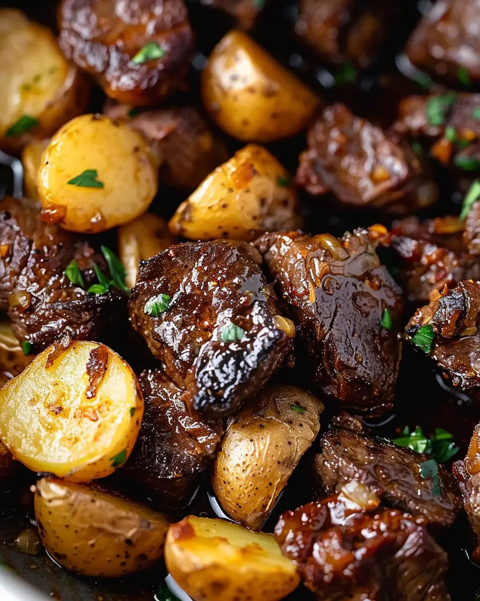 Slow Cooker Garlic Butter Beef Bites: Easy Comfort Food with Potatoes
