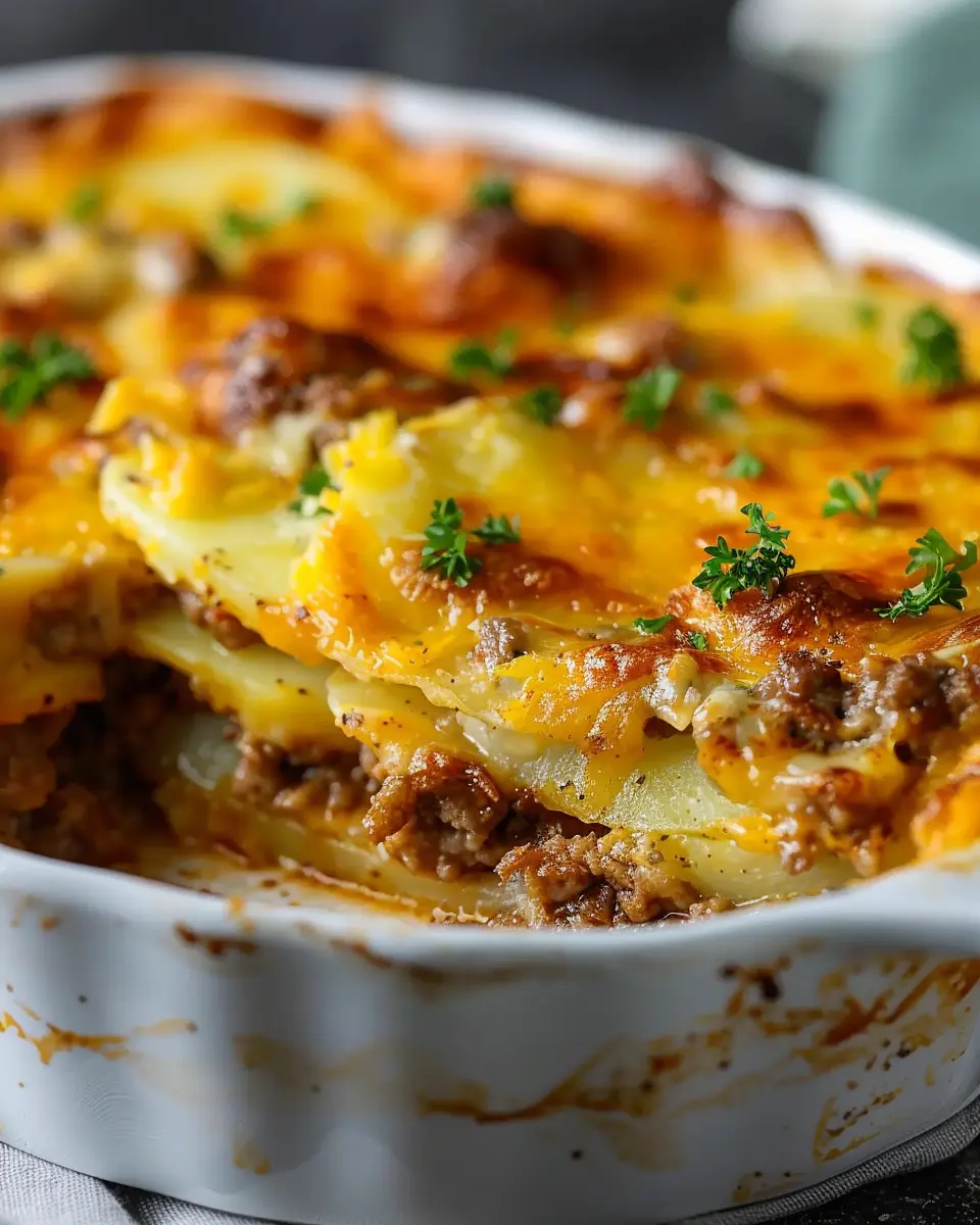 Cheesy Hamburger Potato Casserole: A Cozy Family Favorite
